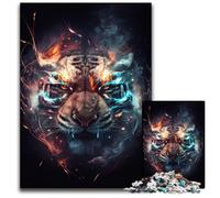 Jigsaw Puzzles for Adults 1000 Piece Electric Energy Tiger Wooden Jigsaw Puzzles for Adults Brain Challenge Game for Teenagers & Family Interaction 50x75CM/19.68x29.52inch