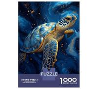 Jigsaw Puzzles for Adults 1000 Piece Elegant Blue And Gold Sea Turtle Teenager Puzzles Hands-on Game Difficult Challenge Challenging Game Gifts 70x50cm/1000pcs