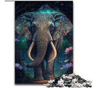 Jigsaw Puzzles for Adults 1000 Piece Elephant Colorful Animal, Educational Games Home Decoration Is Ideal As A Gift for The Whole Family (Size 26x38cm)