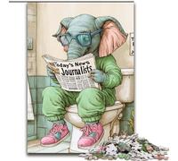 Jigsaw Puzzles for Adults 1000 Piece Elephant Go Toilet 1000 Pieces Puzzle Gifts Home Decor Gift, Brain Teaser Game (Size 50x75 cm)