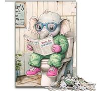 Jigsaw Puzzles for Adults 1000 Piece Elephant Go Toilet cardboard Puzzles size 26x38cm Challenging Brain Teaser for Teenagers, Family Fun Interactive Game