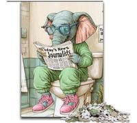 Jigsaw Puzzles for Adults 1000 Piece Elephant Go Toilet Jigsaw Puzzles for Adults Family Bonding Activity, Home Decor Gift, Family Toy Game (Size 26x38 cm)