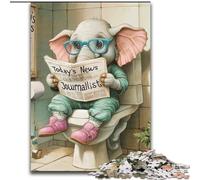 Jigsaw Puzzles for Adults 1000 Piece Elephant Go Toilet Jigsaw Puzzles size 50x75cm Brain Teaser, Adult Game, Family Interactive Activity