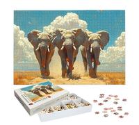 Jigsaw Puzzles for Adults 1000 Piece, Elephant Jigsaw Puzzles for Adults, Africa Jigsaws 1000 Pieces with Box, Wooden Puzzle Challenging Game for Women/Men, Wooden Puzzle for Gifts, Home Decor, -9161