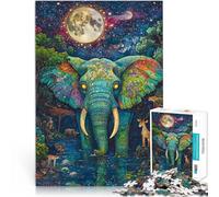 Jigsaw Puzzles for Adults 1000 Piece Elephant, the king of the forest Made of cardboard，for and from 14 years and over Intellectual toy game Wish List with Santa Claus。size：26x38cm/10.24x14.96inch