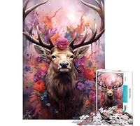 Jigsaw Puzzles for Adults 1000 Piece Elk The Royal Beaute for Educational Game Challenge Toy Relaxing Games Improve Memory Gifts Birthday (Size 38x26cm)