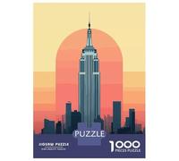 Jigsaw Puzzles for Adults 1000 Piece Empire State Building Adult Puzzles Brain Teaser Game Home Decoration Christmas Birthday Gifts 38x26cm/1000pcs