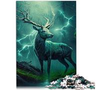 Jigsaw Puzzles for Adults 1000 Piece Enchanted Deer Storm Puzzles Gifts 26x38cm is ideal as gifts for the whole family for teenager Age 14+