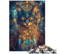 Jigsaw Puzzles for Adults 1000 Piece Enchanted Feline Cosmos Educational Game Presents for Women Educational Toy Every Piece Is Unique Size 38x26cm