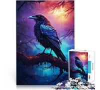 Jigsaw Puzzles for Adults 1000 Piece Epic Rainy Crow Made of cardboard for age 14 years and over Analysis and logic Birthday Gifts。size：26x38cm/10.24x14.96inch