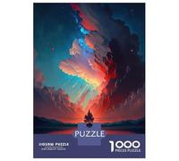 Jigsaw Puzzles for Adults 1000 Piece Epic Red And Blue Sky Jigsaw for Adults Fun Games Wall Art Unique Birthday And Xmas Gifts 52x38cm/1000pcs