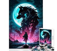 Jigsaw Puzzles for Adults 1000 Piece Epic Wolf Spirit Warrior Jigsaw 1000 Piece Toy Wall Decor Gifts for Women Men Tough Challenge (38x26cm)