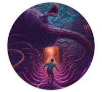 Jigsaw Puzzles for Adults, 1000 Piece Exotic Monster Round Jigsaw Puzzles Interactive Family Game,Brain Challenge,Educational Toy 67.5x67.5 cm