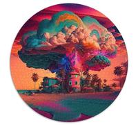 Jigsaw Puzzles for Adults 1000 Piece Exploding Mushrooms 1000-Piece Round Jigsaw Puzzle DIY Decoration, Brain Challenge, for Adult, Family, 67.5x67.5cm
