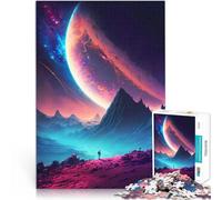 Jigsaw Puzzles for Adults 1000 Piece Explore The Spacescape Lernspiele DIY Spielzeug mit passendem Poster und Quizblatt38x26cm