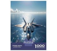 Jigsaw Puzzles for Adults 1000 Piece F22 Raptor Over The Ocean Puzzle for Adults Brain Teaser Game Enhance Memory Fun at Home Activities, 52x38cm/1000pcs