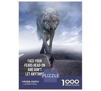 Jigsaw Puzzles for Adults 1000 Piece Face Your Fears Head On Teenager Puzzles Hands-on Game Home Decoration Christmas Birthday Gifts 38x26cm/1000pcs