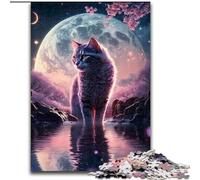 Jigsaw Puzzles for Adults 1000 Piece Fairytale Moonlight Cat Jigsaw Interactive Family Game, Ideal, Family Activity Game (size : 50x75cm)