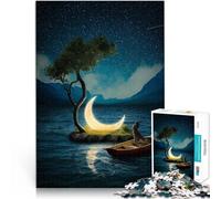 Jigsaw Puzzles for Adults 1000 Piece Fallen Moon Made of wood for age 14 years and over for home decoration Gifts Ideas。size：50x75cm/19.68x29.52inch