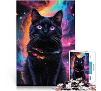 Jigsaw Puzzles for Adults 1000 Piece Fantasy Black Cat Made of cardboard Suitable for ages 14 and up Challenging play toys It is ideal as a gift for the whole family。size：26x38cm/10.24x14.96inch