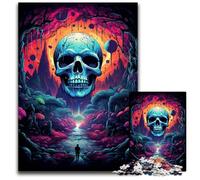 Jigsaw Puzzles for Adults 1000 Piece Fantasy Colorful Skull Puzzles for Adults Interactive Family Game DIY Home Decor Brain Challenge Gift 1000 PCS(38x26cm)