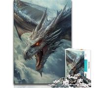 Jigsaw Puzzles for Adults 1000 Piece Fantasy Dragon,Challenging Difficult with Fully Interlocking Randomly Shaped Pieces 75x50cm