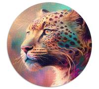 Jigsaw Puzzles for Adults 1000 Piece Fantasy Leopard Round Puzzles for 1000 Piece Birthday Gift Idea, Challenging Brain Teaser Game 67.5x67.5cm