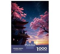 Jigsaw Puzzles for Adults 1000 Piece Fantasy Sakura Japan Art Jigsaw for Adults Fun Games Wall Art Unique Birthday And Xmas Gifts 38x26cm/1000pcs