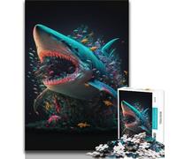 Jigsaw Puzzles for Adults 1000 Piece Fantasy Shark Teenager Jigsaw,family Fun Games Is Ideal As A Gift for The Whole Family 38x26cm