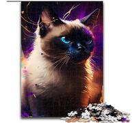 Jigsaw Puzzles for Adults 1000 Piece Fantasy Siamese Cat Challenging Puzzles size 50x75cm Perfect for Family Fun, Party Games, Birthday Party Favors