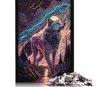 Jigsaw Puzzles For Adults 1000 Piece Fantasy Wolf Wooden Puzzles Difficult Puzzles Educational Toy Gift Puzzle Games 1000pcs (75x50cm)