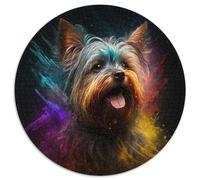 Jigsaw Puzzles for Adults 1000 Piece Fantasy Yorkshire Terrier Round Cardboard Jigsaw An for Christmas Or Birthdays 1000pcs (67.5x67.5cm)