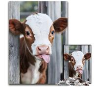 Jigsaw Puzzles for Adults 1000 Piece Farm Cows Cardboard Jigsaw Puzzles Learning Educational Toys,is Ideal As Gifts for The Whole Family for Ages 14+ 26X38CM