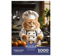 Jigsaw Puzzles for Adults 1000 Piece Fat Cat Chef Jigsaw for Adults Hands-on Game Difficult Hard Fun Activities at Home 52x38cm/1000pcs
