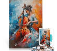 Jigsaw Puzzles for Adults 1000 Piece Female Cello Player Staycation: Zeit totschlagen mit passendem Poster und Quizblatt75x50cm