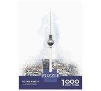 Jigsaw Puzzles for Adults 1000 Piece Fernsehturm Tower Berlin Adult Puzzles Anti-Stress Toys Improve Memory Challenging Game Gifts 52x38cm/1000pcs