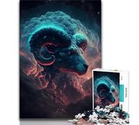 Jigsaw Puzzles for Adults 1000 Piece Fiery Cloud Aries Teenager Jigsaw,family Fun Games Is Ideal As A Gift for The Whole Family 38x26cm