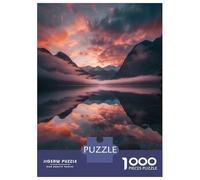 Jigsaw Puzzles for Adults 1000 Piece Fiery Dawn at Fiordland Puzzles for Adults Relax Games Pattern Assembly Christmas Birthday Gifts 38x26cm/1000pcs