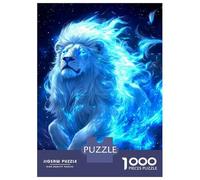 Jigsaw Puzzles for Adults 1000 Piece Fiery White Lion Jigsaw for Adults Fun Games Wall Art Unique Birthday And Xmas Gifts 38x26cm/1000pcs