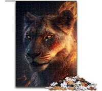Jigsaw Puzzles for Adults, 1000 Piece Fire Lioness cardboard Jigsaw Puzzles for Adults size 26x38cm Brain Teaser & Home Decor, Perfect