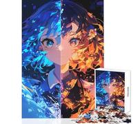 Jigsaw Puzzles for Adults 1000 Piece Fire Vs Ice Anti-Stress Toys Gift For Birthdays Impossible Game Enhance Love between Couples Size 38x52cm