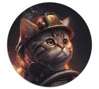 Jigsaw Puzzles for Adults 1000 Piece Firefighter Cat Puzzles for Adults Toys Gift Educational Intellectual Decompressing Fun Family Game 1000pcs (67.5x67.5cm)