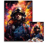 Jigsaw Puzzles for Adults 1000 Piece Fireman's Colorful Psychedelic Challenging Puzzles DIY Home Decor Gift, Brain Teaser Game 1000 PCS(38x26cm)