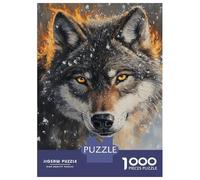 Jigsaw Puzzles for Adults 1000 Piece Flame And Frost Wolf Puzzle for Adults Relaxing Games Hand Speed Race Fun Activities at Home 52x38cm/1000pcs