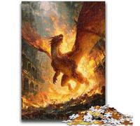Jigsaw Puzzles for Adults 1000 Piece Flame Dragon for And from 14 Years And over Hands-on Game Christmas Game Gifts 50x75cm
