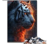 Jigsaw Puzzles for Adults 1000 Piece Flame Tiger, Help The Brain Exercise Addictive Toys to Cultivate Patience Perfect Decoration (Size50x75cm)