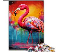 Jigsaw Puzzles for Adults 1000 Piece Flamingo Challenging Puzzles Family Interaction & Fun Gift, Vibrant Abstract Design (Size 50x75 cm)