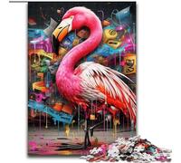 Jigsaw Puzzles for Adults 1000 Piece Flamingo Graffiti Impossible Jigsaw Puzzles for Adults size 26x38cm Family Fun Activity, Brain Challenge, for Teenager