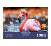 Jigsaw Puzzles for Adults 1000 Piece Flamingo in Water with Autumn Background Puzzle for Adults Brain Teaser Game Difficult Hard Deal As Gifts for The Whole Family 38x26cm/1000pcs