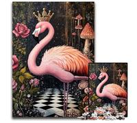 Jigsaw Puzzles for Adults, 1000 Piece Flamingo Queen Puzzle for Age 14+ Educational Challenge Fun Activities at Home, Birthday Gifts, Travel Gifts 50X75CM